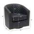 Logan Faux Leather Tufted Swivel Club Chair - Swivel Accent Chair | Living Room Swivel Chairs | Kinwell Furniture | Best Swivel Chairs